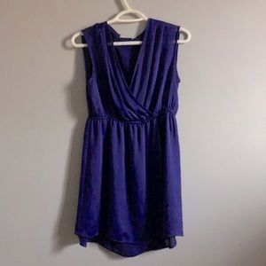 Purple V Neck Dress